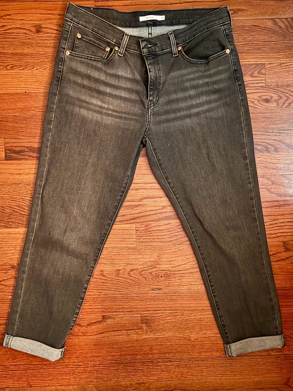 Levi's Women's Boyfriend Jeans - Dark Gray Wash Size 31x27
